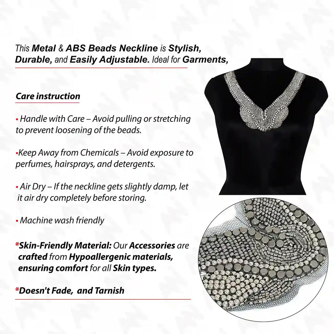 Beaded V-Neckline Applique