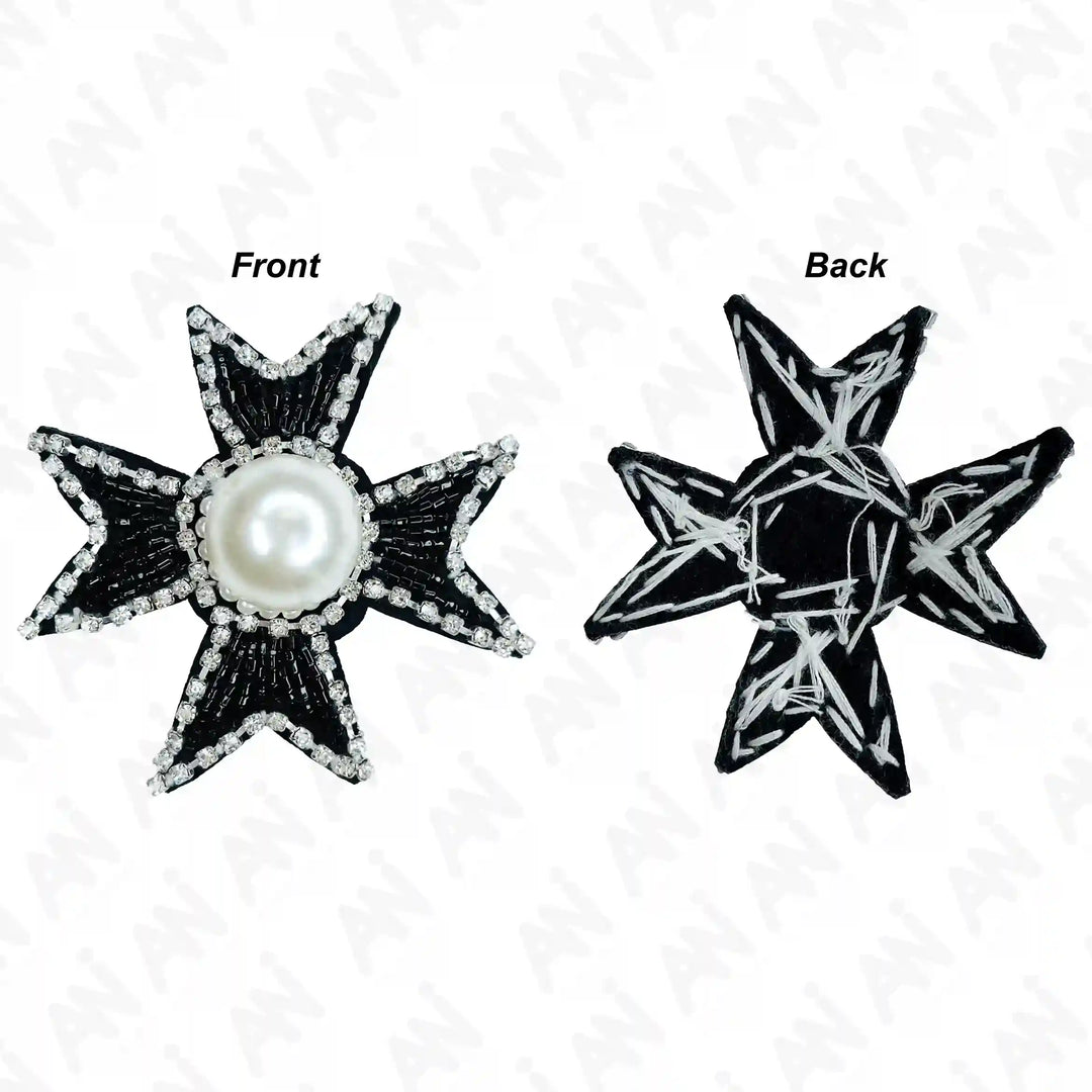 Pearl Cross Applique Patch