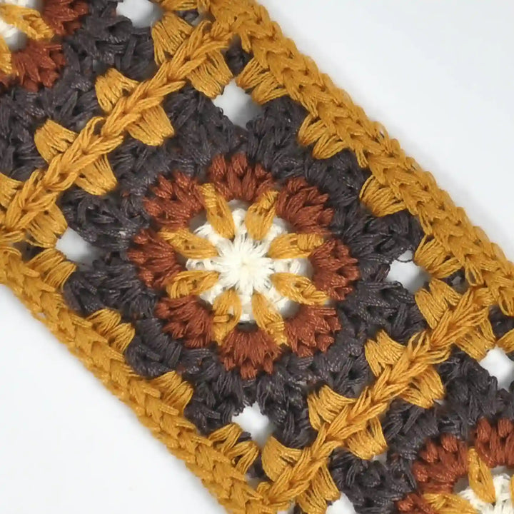 Crocheted Floral Motif Lace Trim | 2 Meter