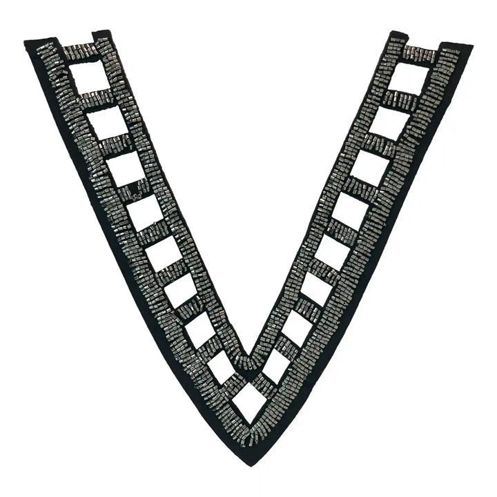 Beaded V-Neckline Applique