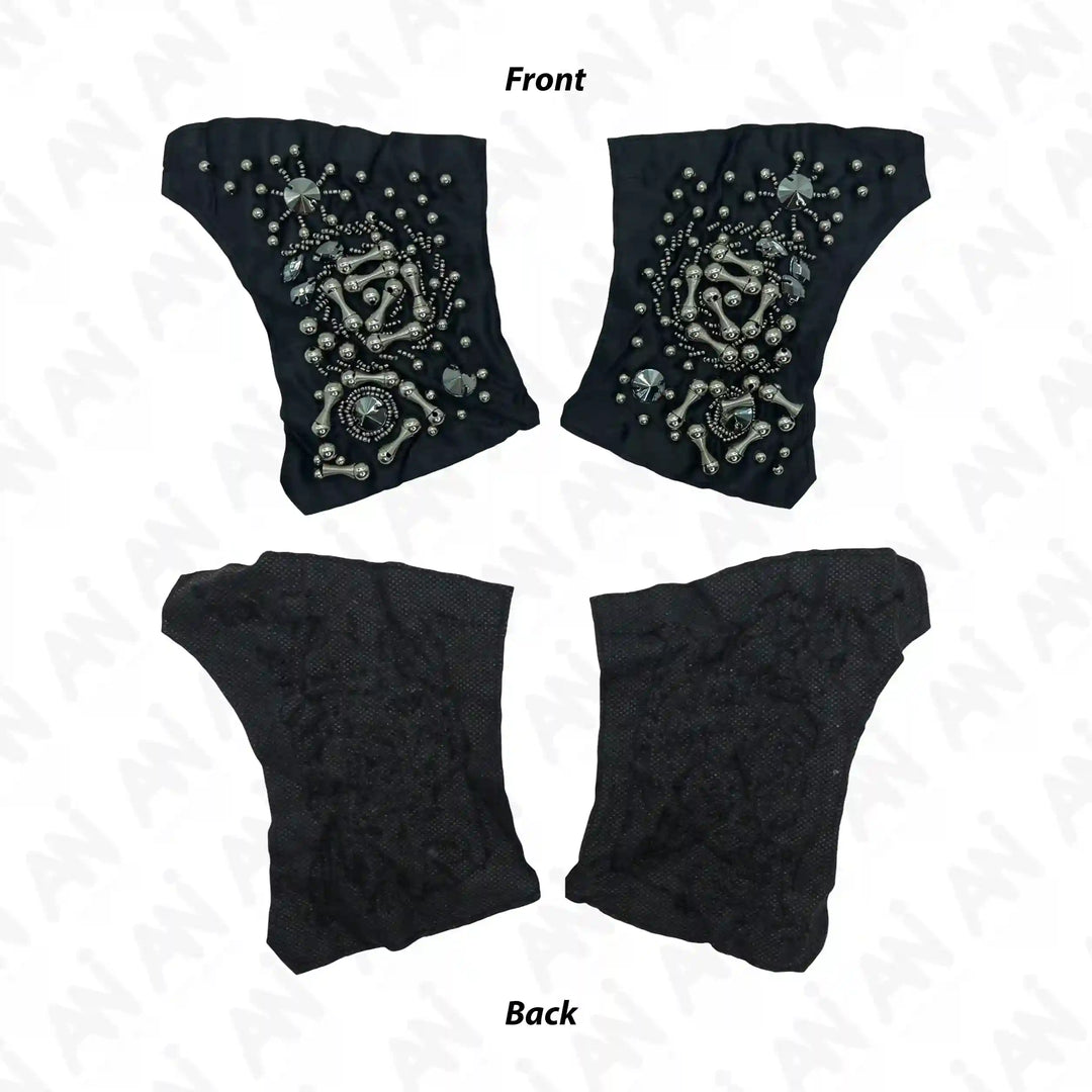 Beads Black Shoulder Patch 1 Pair