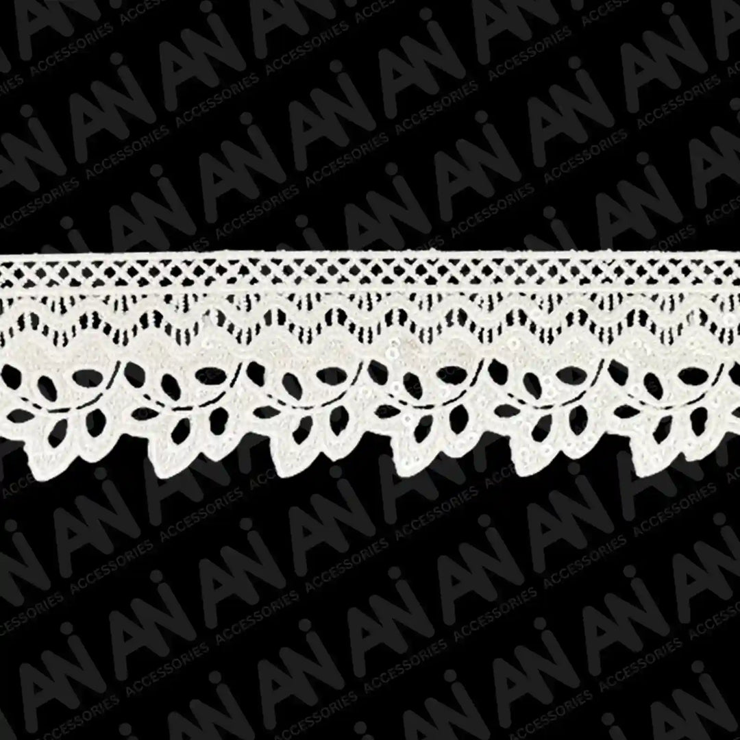 Chris Cross Leaves Style Sequins Lace | 2 Meter