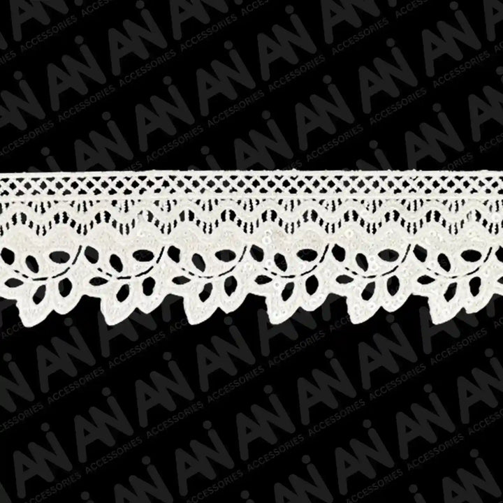 Chris Cross Leaves Style Sequins Lace | 2 Meter