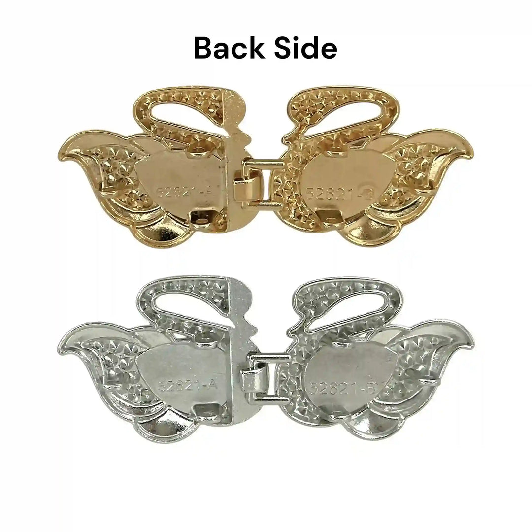 Jeweled Majesty Swan Metal Frog Closure Buttons