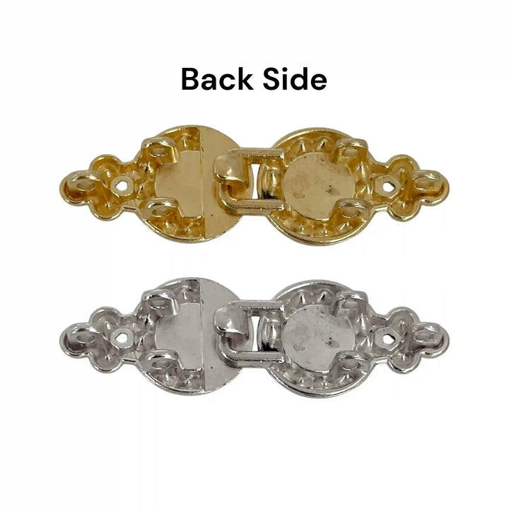 Druzy-Center Rhinestone Frog Closure Buttons