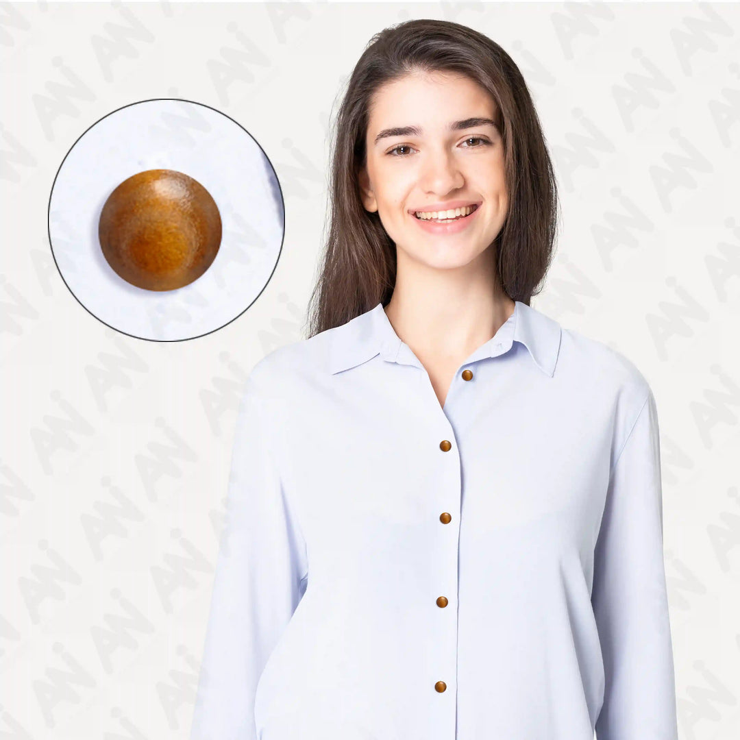 Brown Wooden Button | 12mm