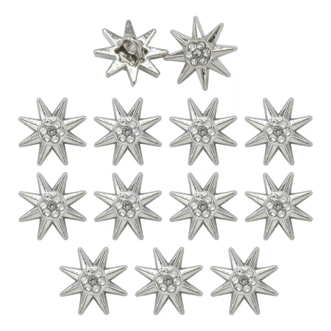 Sunburst Design Rhinestone 12mm Shirt Buttons