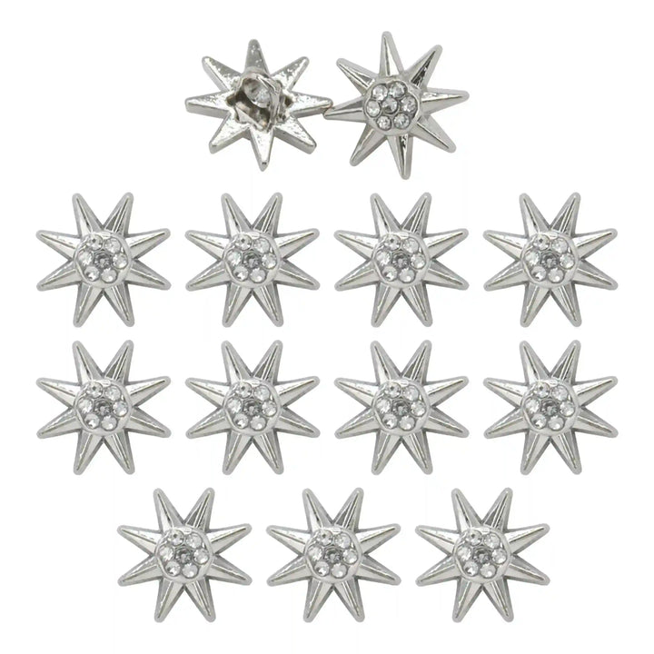 Sunburst Design Rhinestone 12mm Shirt Buttons