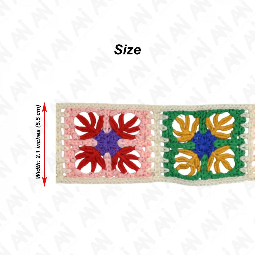 Multicolor Crochet Floral Lace | 2 Meter