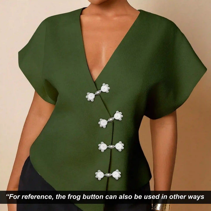 Bow Inspire Pearl Frog Closure Buttons