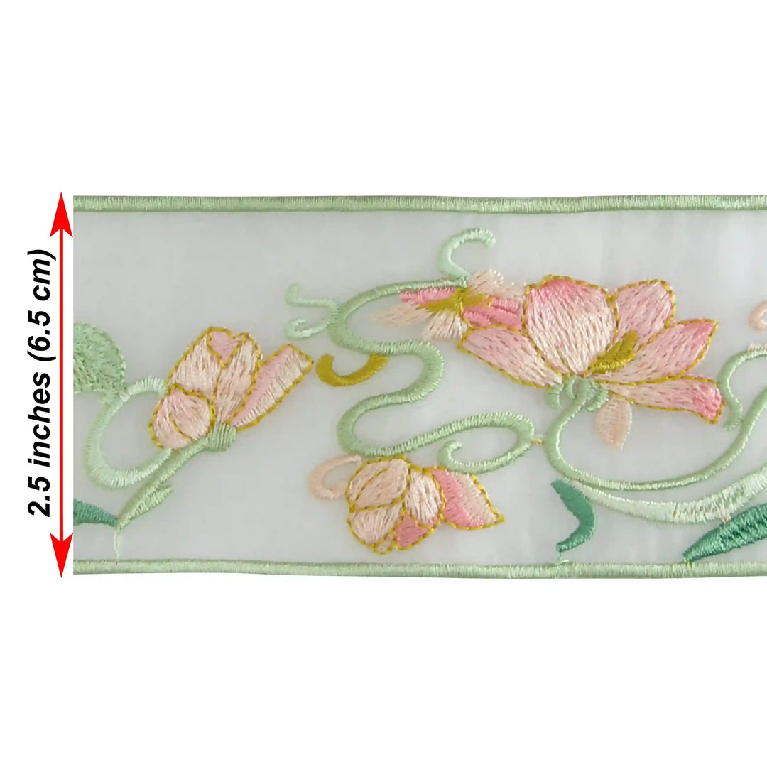 Pastel Flower Multicolor Organza Parsi Gara Lace