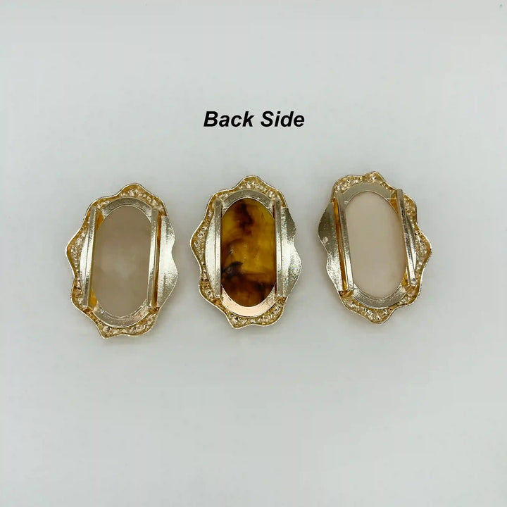 Abstract Oval Stone Buckles