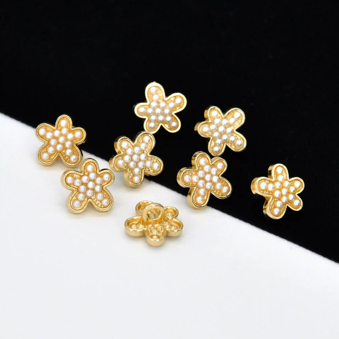 Floral Pearl Metal Buttons