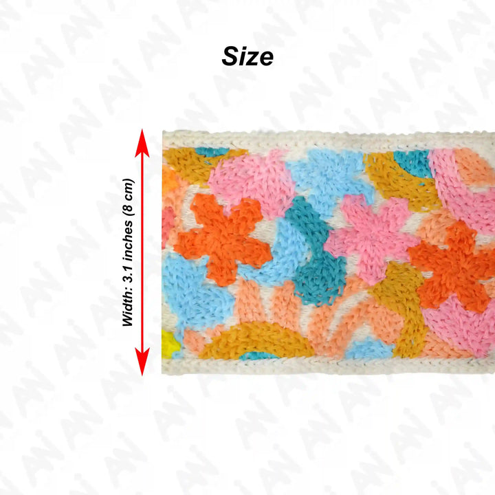 Multicolor Boho Floral Lace Trim | 2 Meter