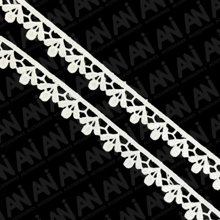 Chain Dot Lighting Sequins Lace Trim | 2 Meter