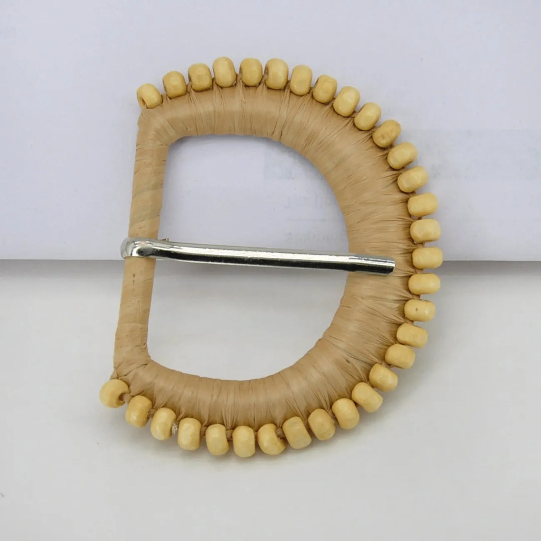 Handmade Beaded Raffia Buckle