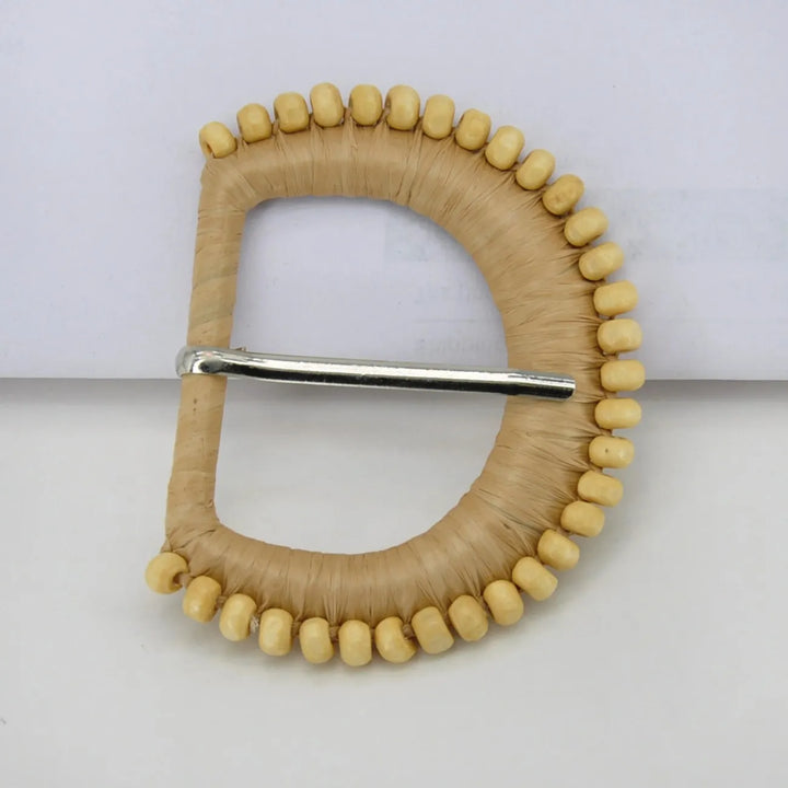 Handmade Beaded Raffia Buckle