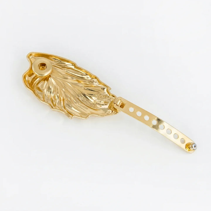 Textured Gold Leaf Adjustable Metal Buckle