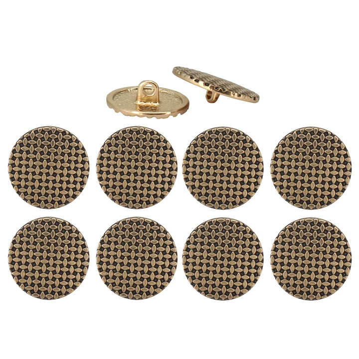 Geometric Grid Buttons for Clothing