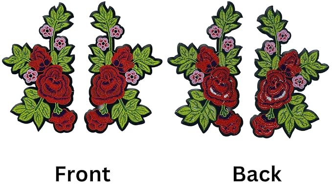 Rose Bunch Embroidered Heat-Transfer Or Sew On Applique Patch