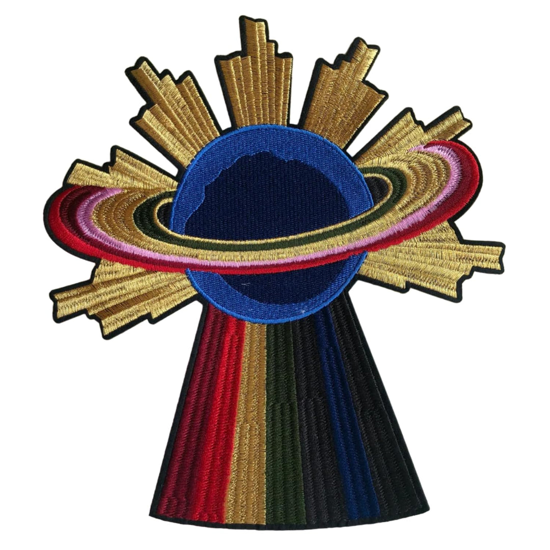 Rainbow UFO Planet Spaceship Heat-Transfer & Sew On Applique Patch