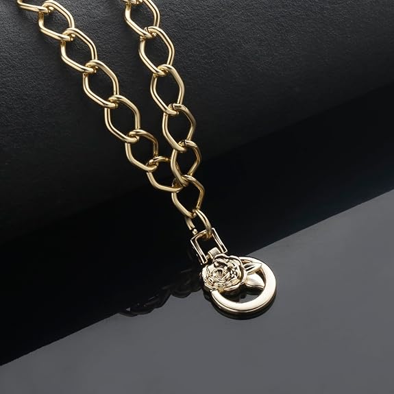 Chain Necklace with Floral Charm