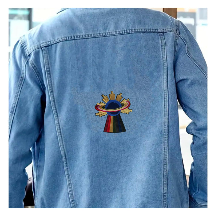 Rainbow UFO Planet Spaceship Heat-Transfer & Sew On Applique Patch