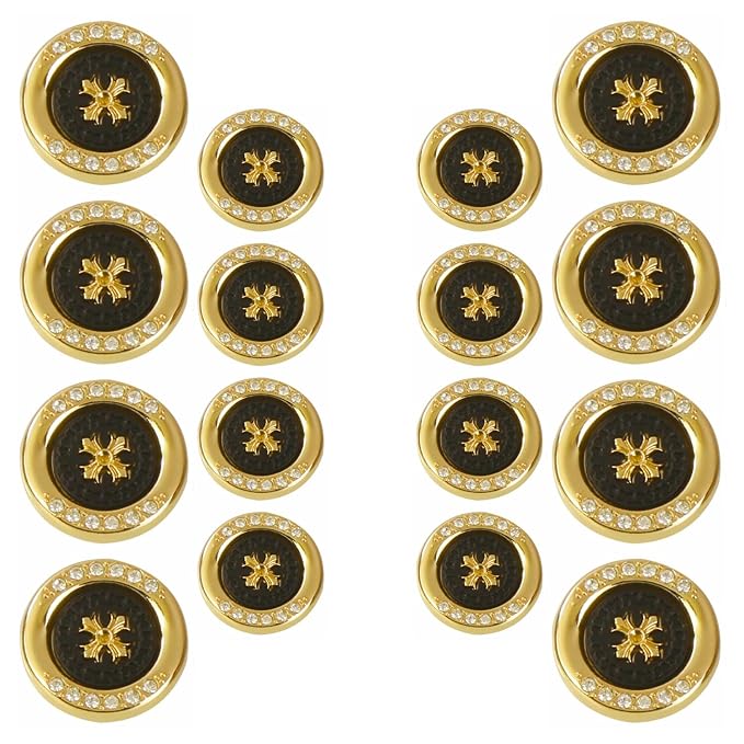 Diamond surrounded cross design buttons