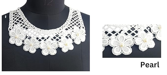 Five Flower With Each Pearl Neckline