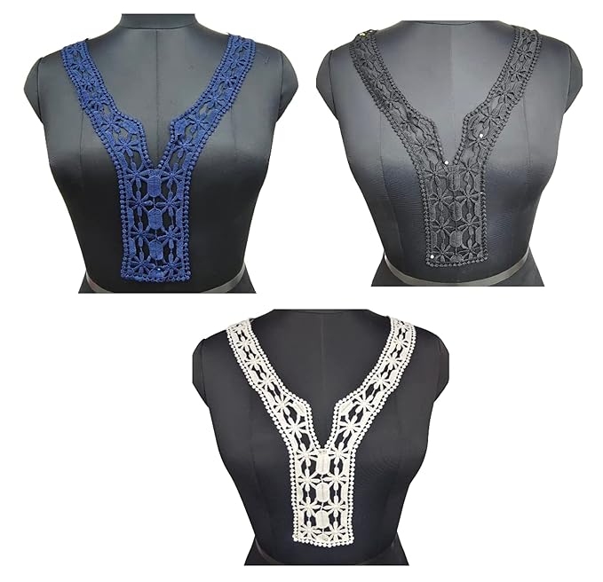 Combo Floral Embroidery Necklines