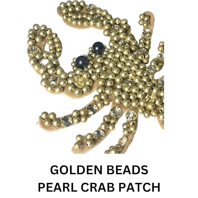 Scorpion Crab Beaded Pearl Sew Patch