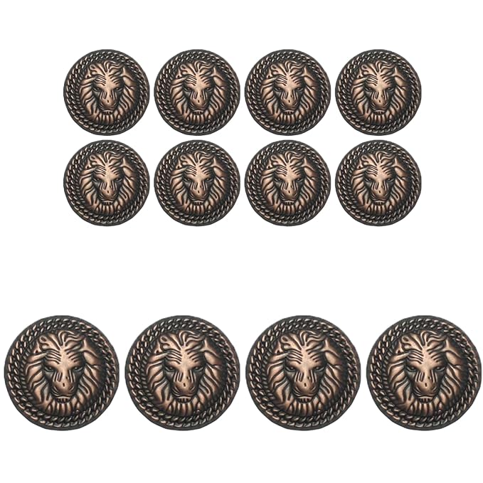 Lion Head Design Metal Buttons