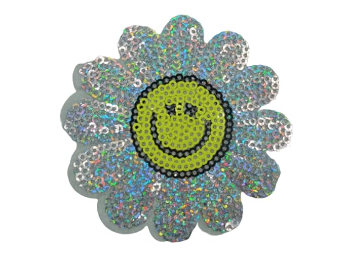 Smiley Sunflower Sequins Sew Patch