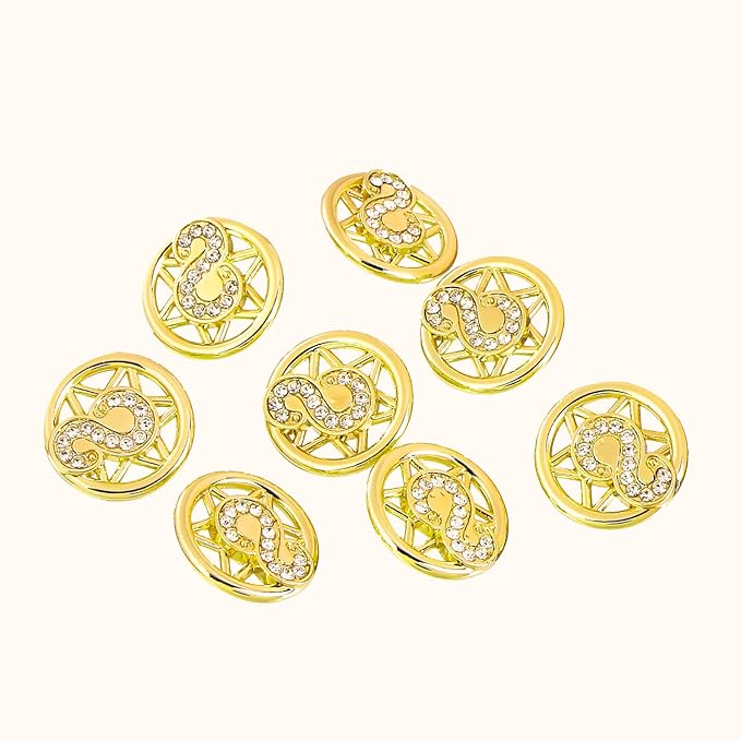 Shimmering Gold Metal Shank Buttons