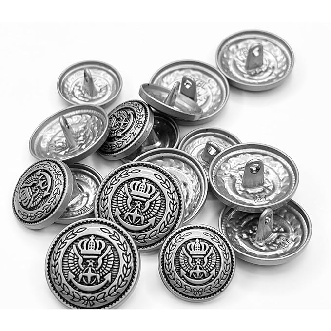 Circular With Soaring Eagle Emblem Design Metal Buttons