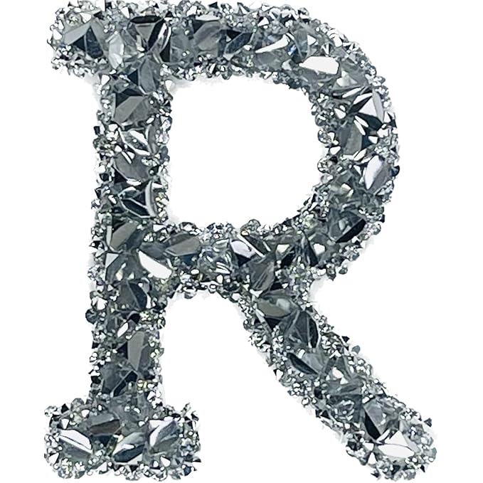 Letter C White Sparkling Rhinestone Patch