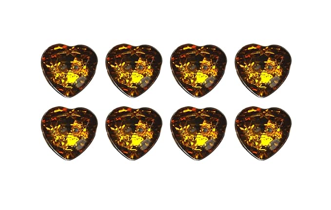 Textured Black Heart Shaped Acrylic Buttons(Pack of 8 Buttons)