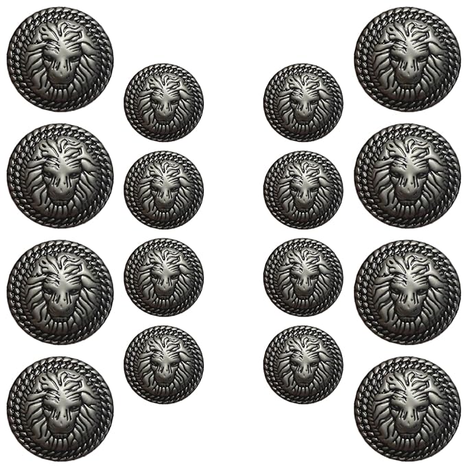 Lion Head Design Metal Buttons