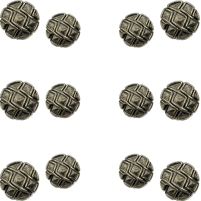 Metallic Maze Design Metal Buttons