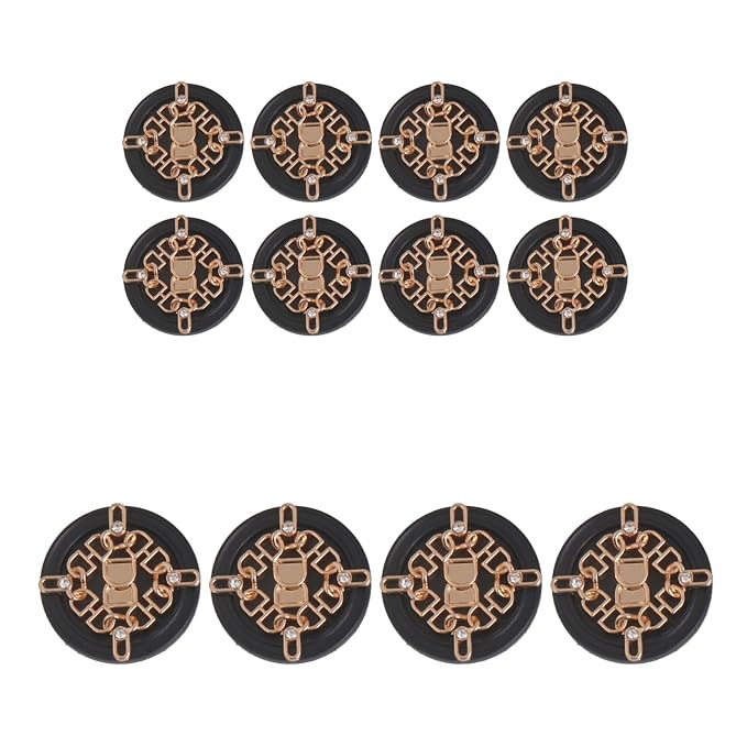 Ornate Floral and Diamond Metal Buttons