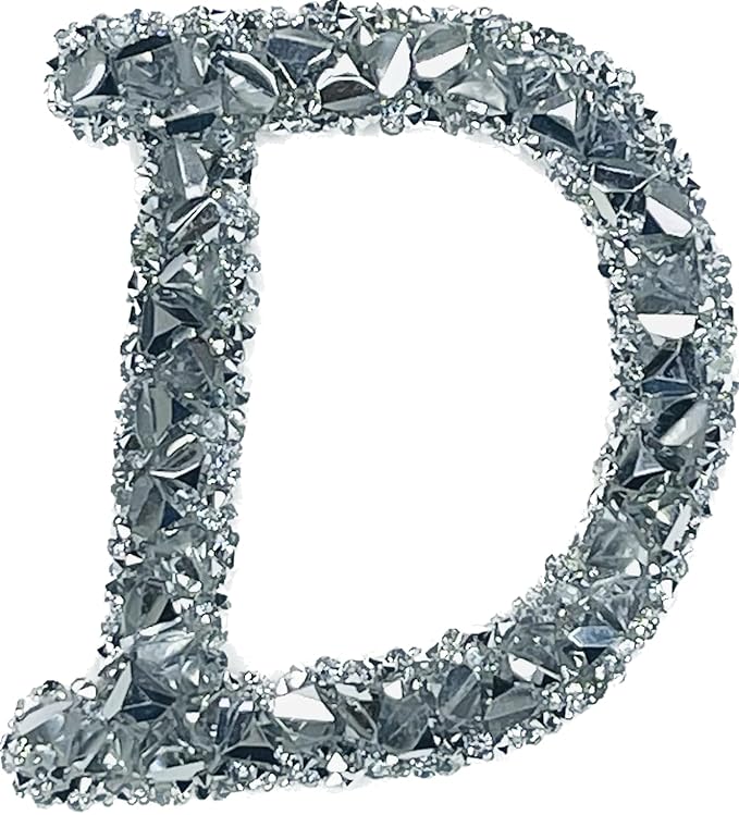 Letter B White Sparkling Rhinestone Patch