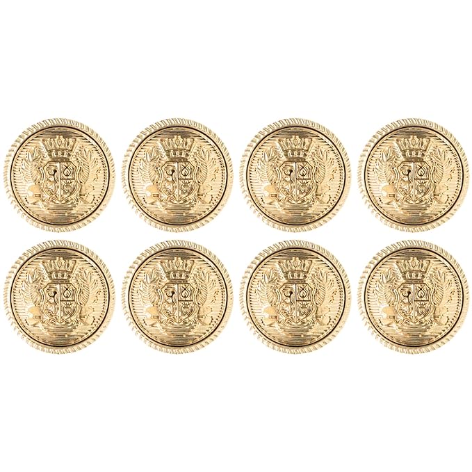 Intricate Crown and Shield Buttons( Pack of 8 Buttons)