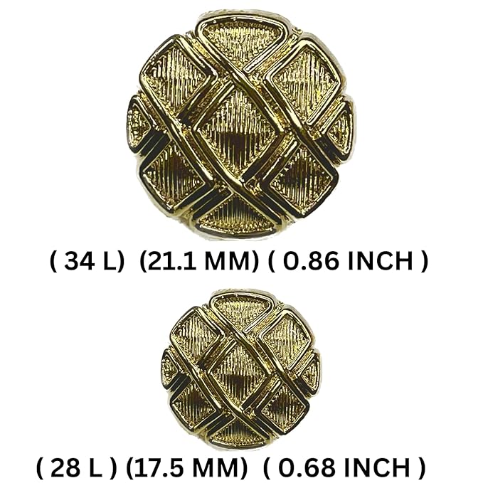 Metallic Maze Design Metal Buttons