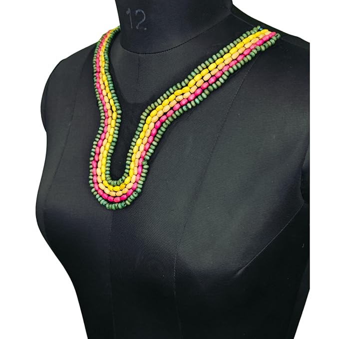 Multicolor Beaded V Necklines