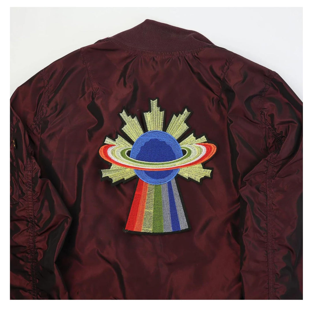 Rainbow UFO Planet Spaceship Heat-Transfer & Sew On Applique Patch