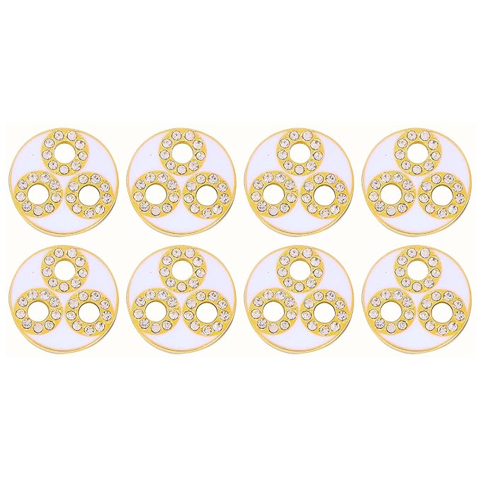 Circular Metal Buttons with Diamond Accents