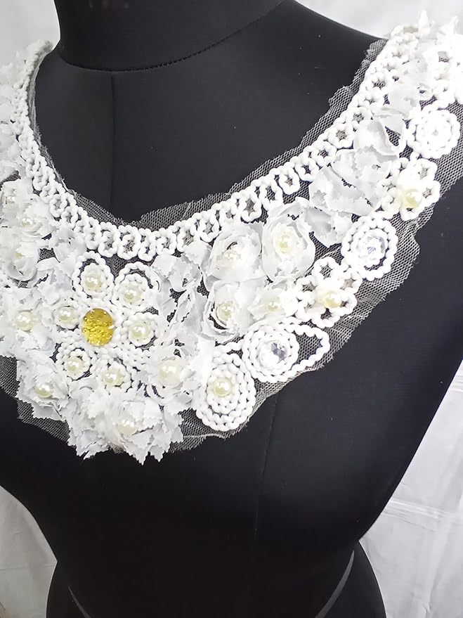 Golden Stone Center Floral Design Neckline