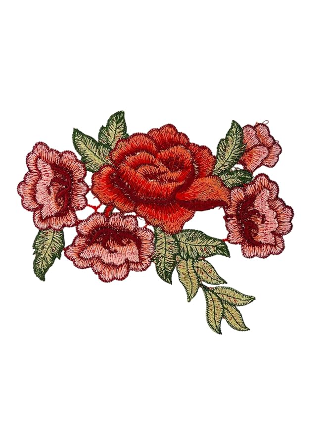 5 Rose with Leafy style Sew Patch