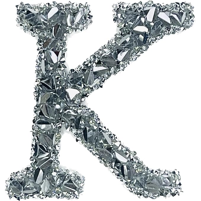 Letter B White Sparkling Rhinestone Patch