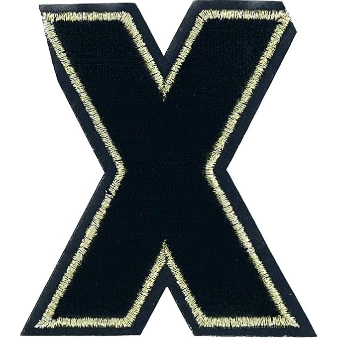 Letter X Hot fix Or Sew Patch